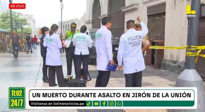 Jirón de la Unión: robo frustrado en casa de cambio deja un delincuente muerto y tres detenidos
