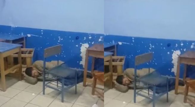 Director de colegio llega ebrio y con acompañantes que pernoctaron en aulas | VIDEO