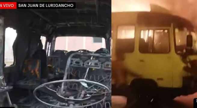 SJL: extorsionadores incendian tres buses tras no pagar cupo semanal de S/100
