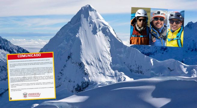 Áncash: suspenden temporalmente búsqueda de tres montañistas desaparecidos en el nevado Artesonraju