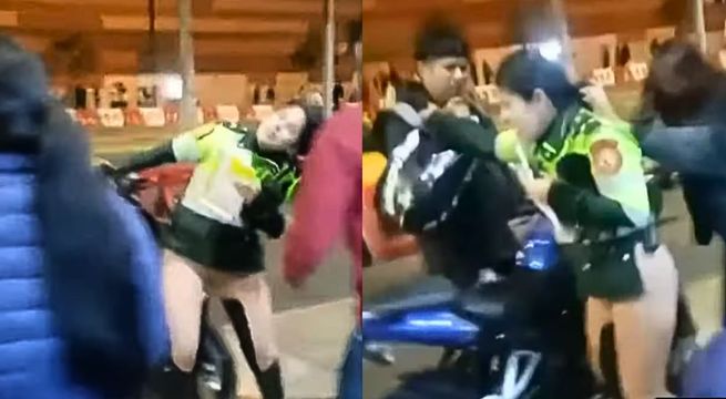 Cercado de Lima: pareja agrede a policías tras invadir vía del Corredor Azul | VIDEO
