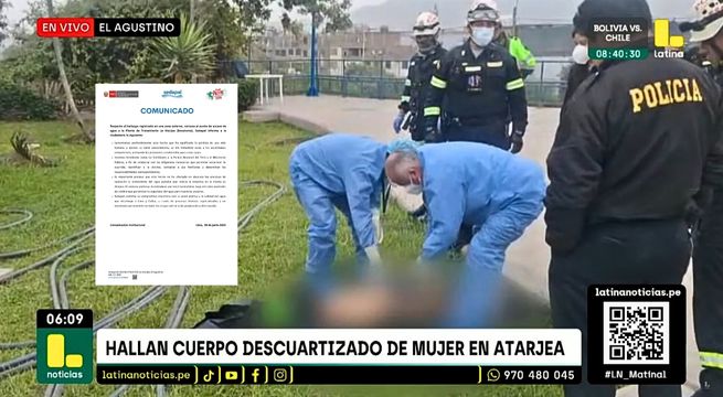 Sedapal emite comunicado tras hallazgo de cuerpo cercenado en sus instalaciones