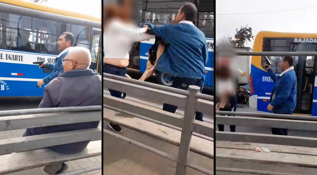 Sujeto armado agrede a mujer en la vía pública y da disparo al aire | VIDEO