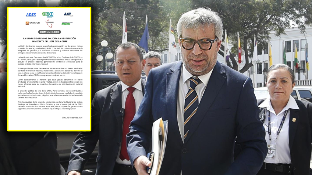 Unión de Gremios piden la destitución de Piero Corvetto, jefe de la ONPE